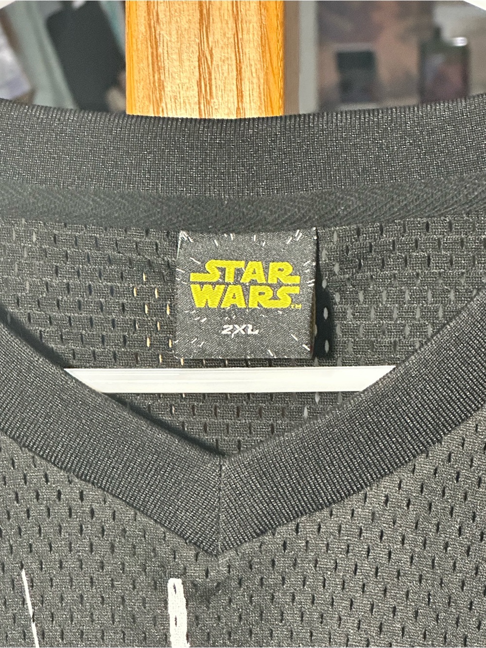 Star Wars Black Graphic Mesh Jersey Top with White Splash Print - Picture 7 of 11